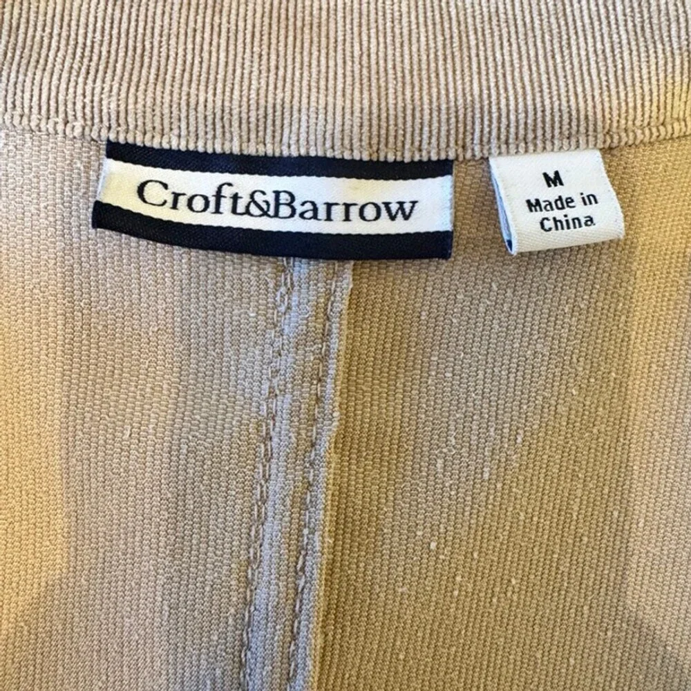 Croft & Barrow Jacket Womens M Beige Corduroy Blazer Button Front